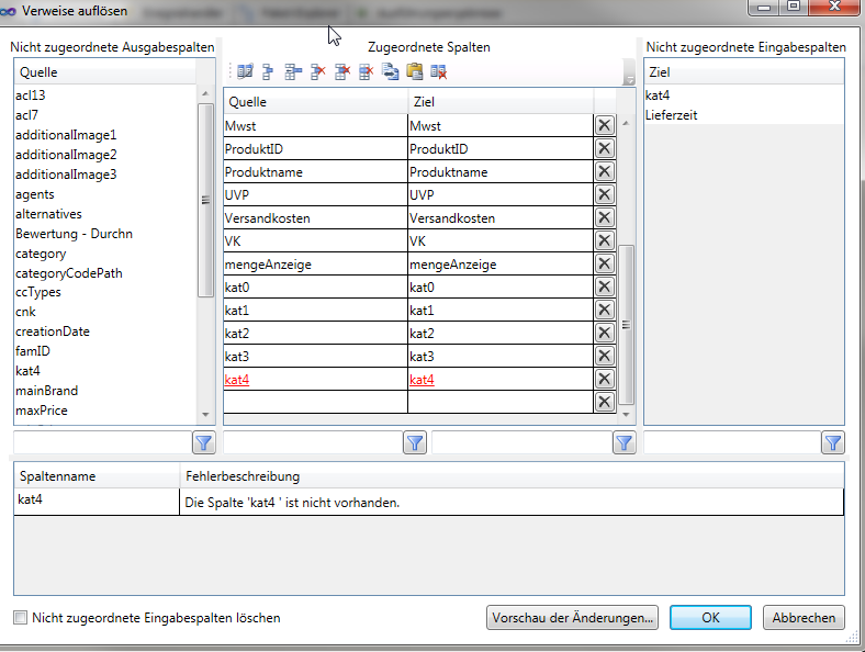 Dialog after double clicking on the arrow