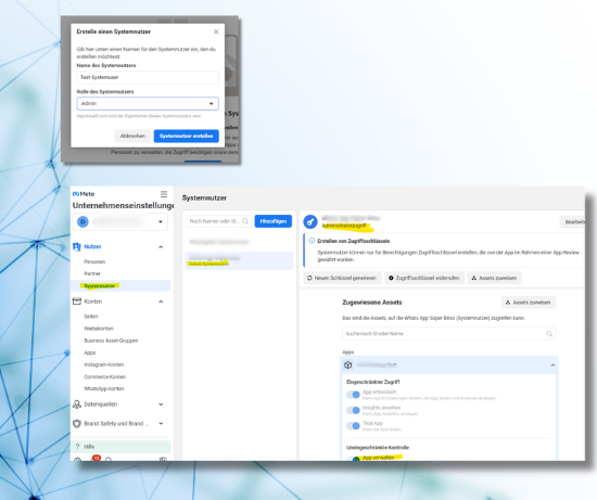 Adding the app as an asset to the system user