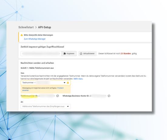 API settings in the Meta App Dashboard