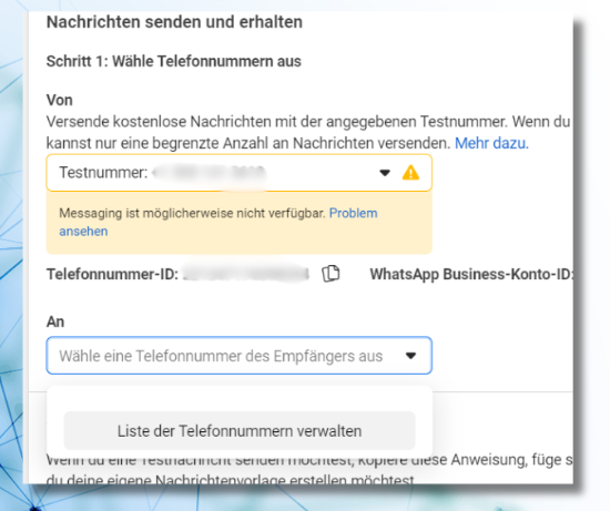 Adding a phone number to the app